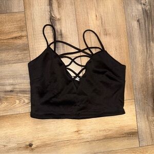 Charlotte Russe Black Strappy Crop Top